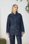Lacivert Denim Ceket - 6