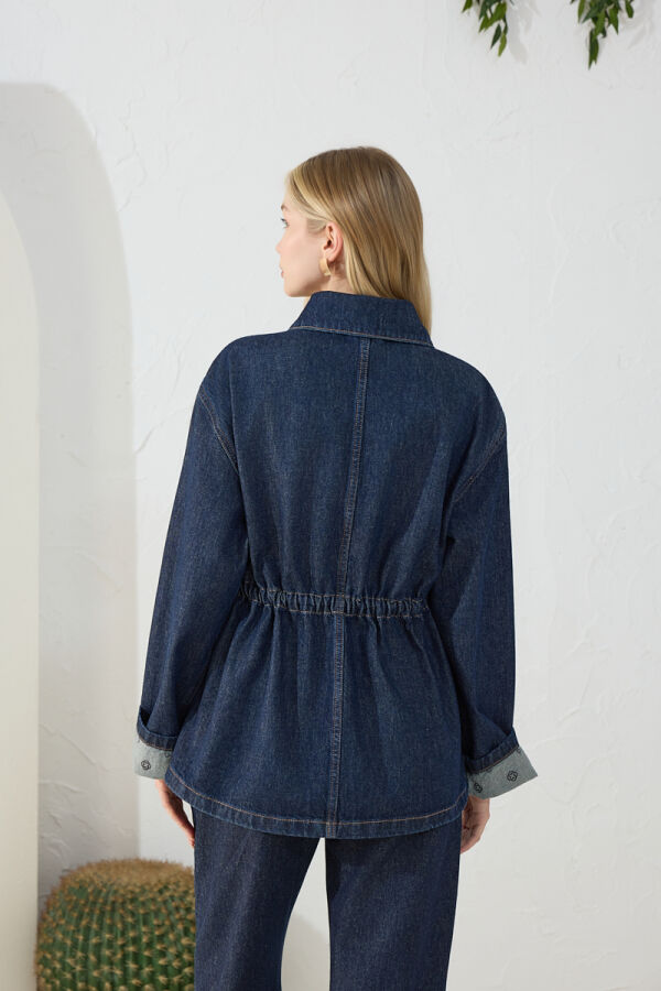 Lacivert Denim Ceket - 7
