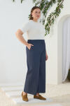 Lacivert Denim Görünümlü Pantolon - 3