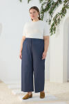 Lacivert Denim Görünümlü Pantolon - 4