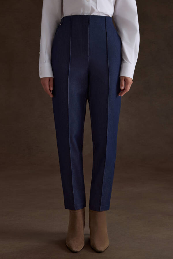 Lacivert Denim Görünümlü Pantolon - 2