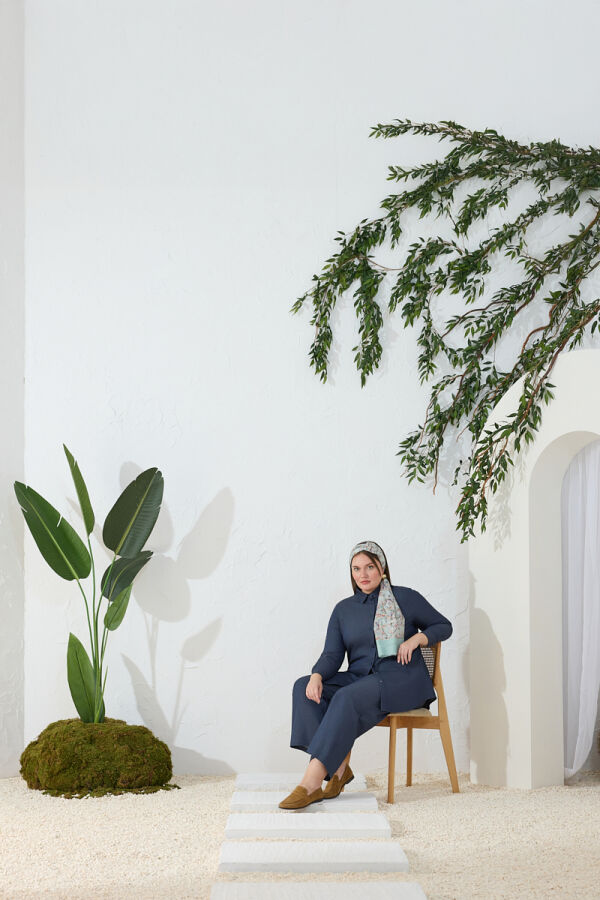 Lacivert Denim Görünümlü Tunik - Aker