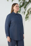 Lacivert Denim Görünümlü Tunik - 4