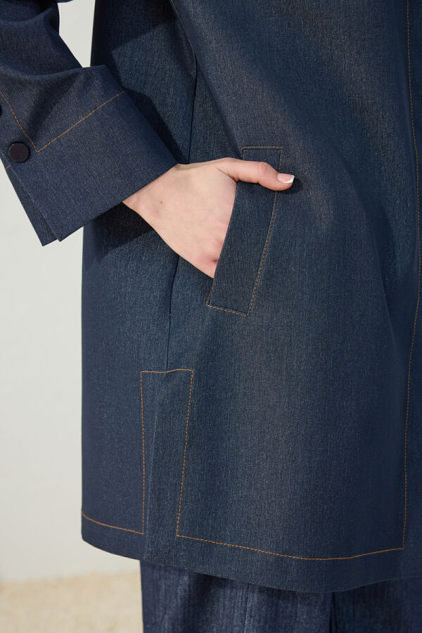 Lacivert Denim Kap - 6