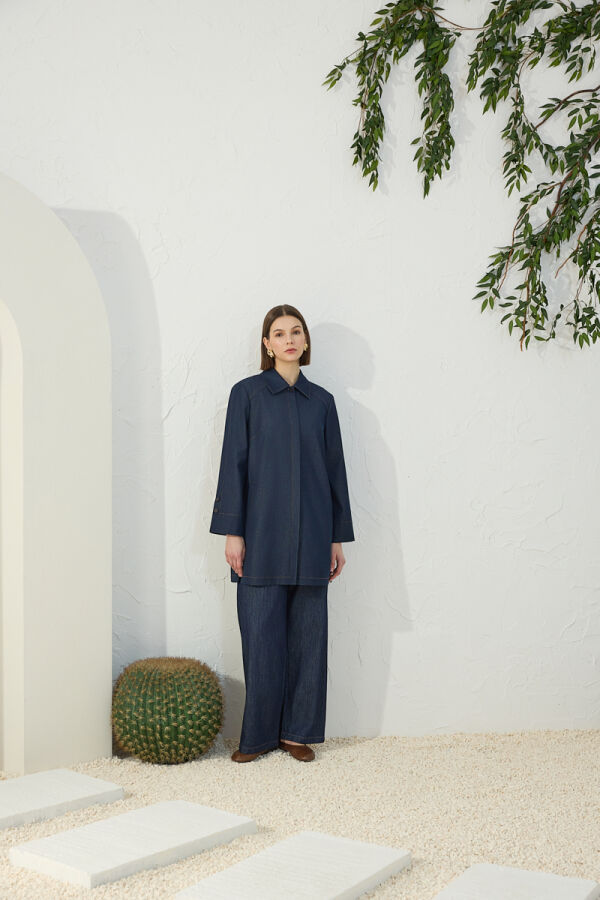 Lacivert Denim Kap - Aker