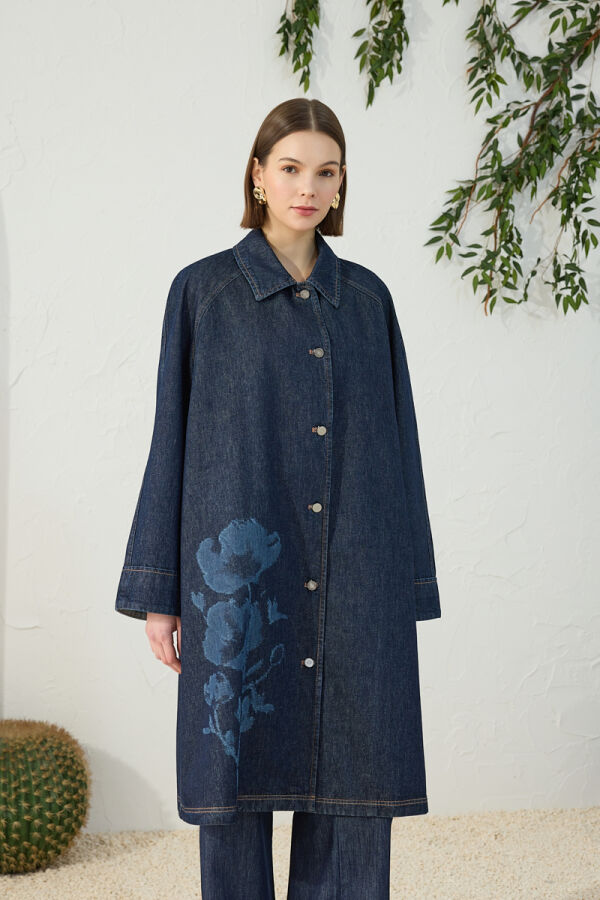 Lacivert Denim Kap - 3