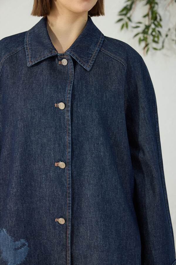 Lacivert Denim Kap - 5