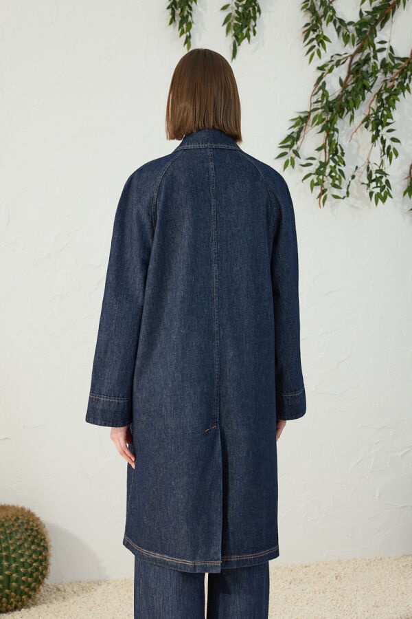 Lacivert Denim Kap - 7