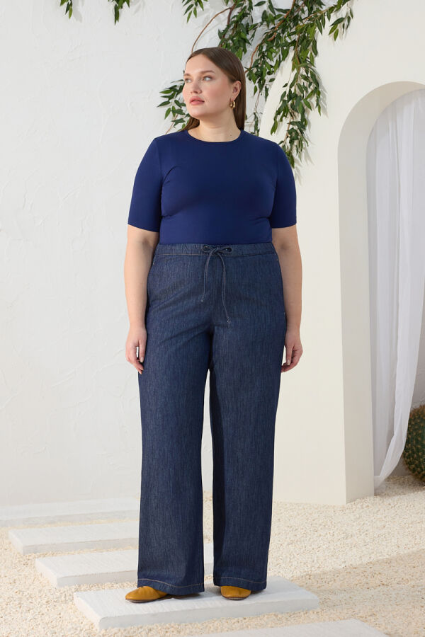 Lacivert Denim Pantolon - 3