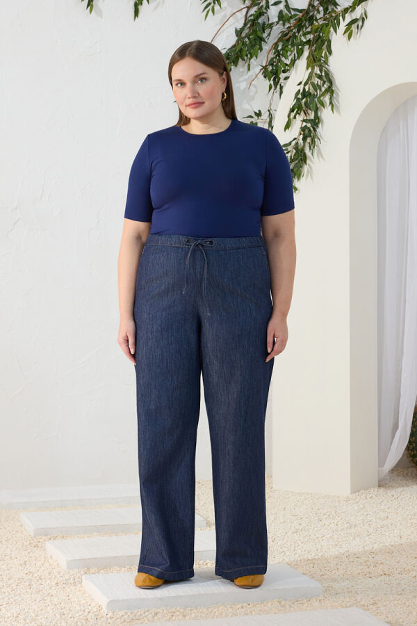 Lacivert Denim Pantolon - 4