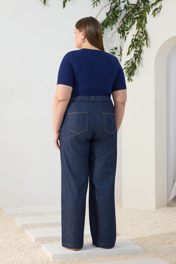 Lacivert Denim Pantolon - 7