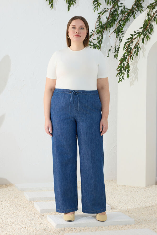 Lacivert Denim Pantolon - 3