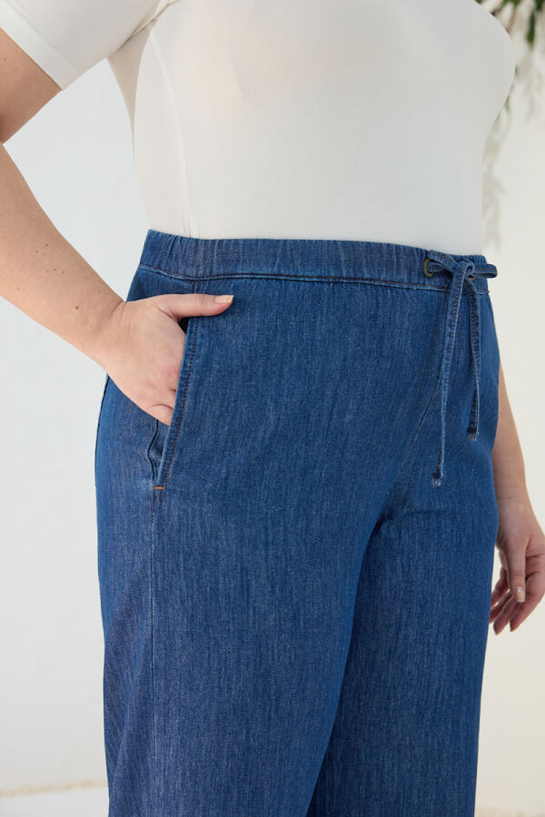 Lacivert Denim Pantolon - 5