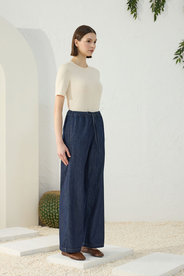 Lacivert Denim Pantolon - 3