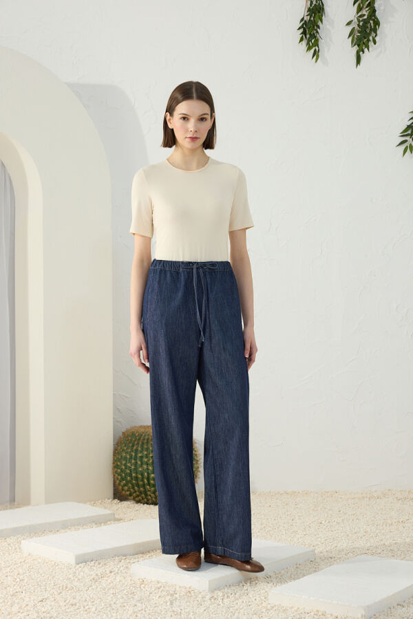 Lacivert Denim Pantolon - 2