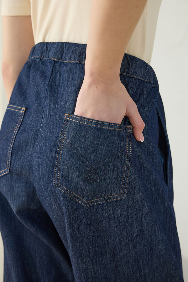Lacivert Denim Pantolon - 6