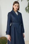 Lacivert Denim Trençkot - 4