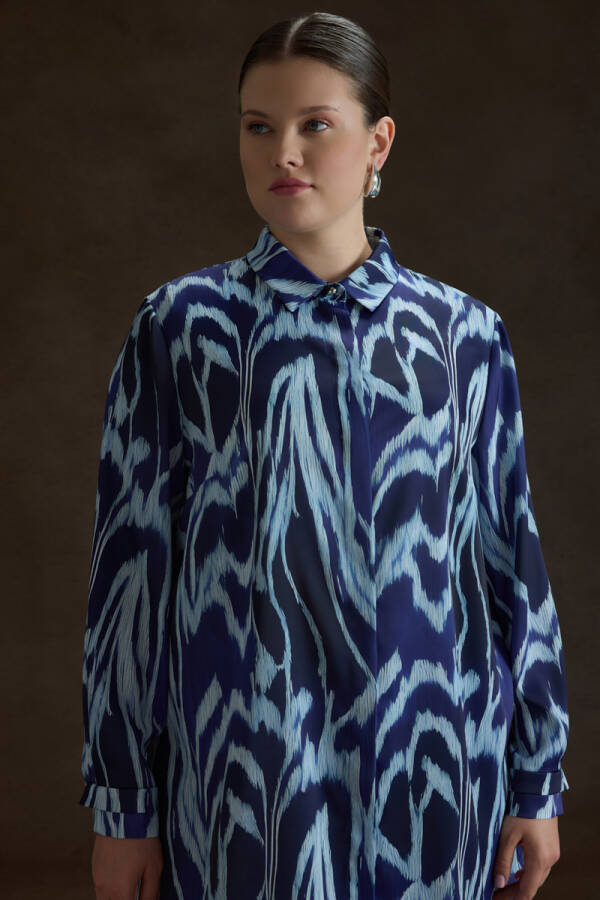 Lacivert Desenli Tunik - 3