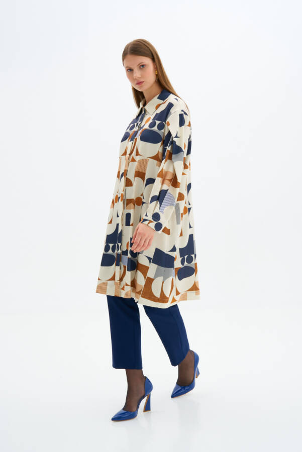 Lacivert Desenli Tunik - 1