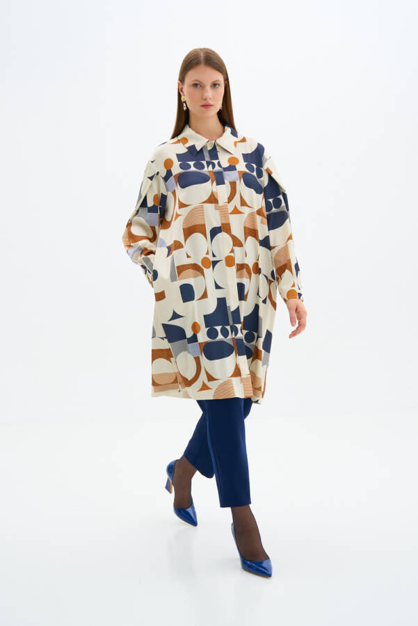 Lacivert Desenli Tunik - 2