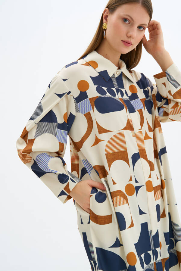 Lacivert Desenli Tunik - 4