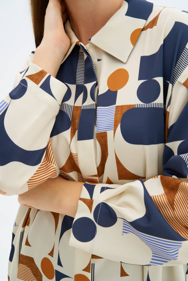 Lacivert Desenli Tunik - 5