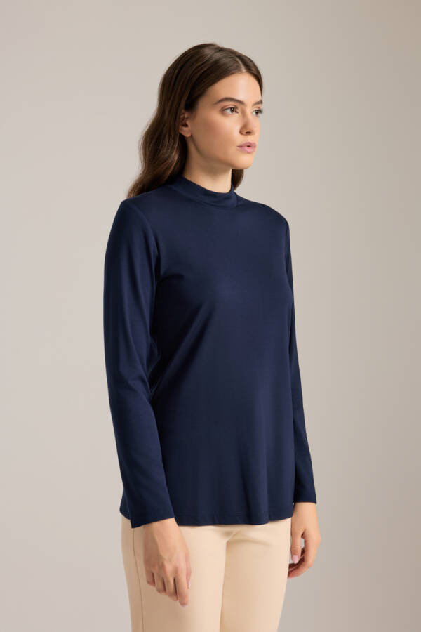 Lacivert Dik Yaka Body - Aker