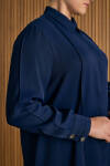 Lacivert Dikiş Detaylı Tunik - 5