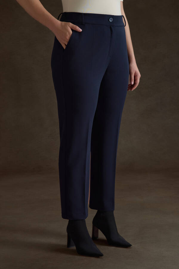 Lacivert Dokuma Pantolon - 3