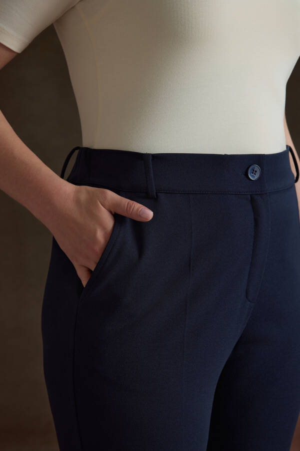 Lacivert Dokuma Pantolon - 4