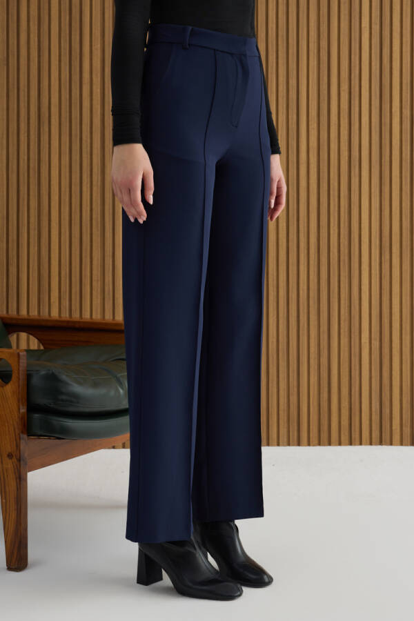 Lacivert Dokuma Pantolon - 4