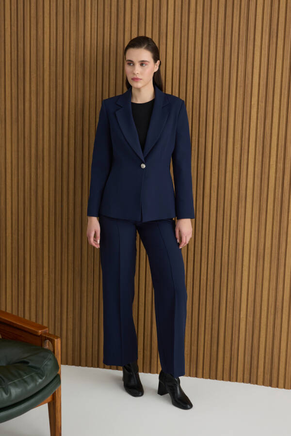 Lacivert Dokuma Pantolon - Aker