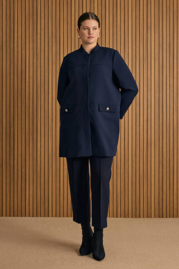 Lacivert Dokuma Pantolon - Aker