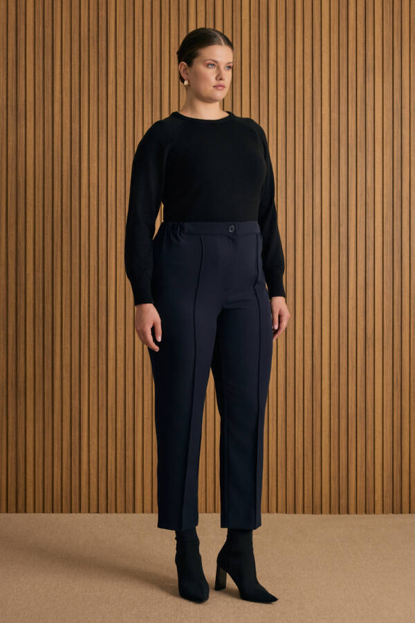 Lacivert Dokuma Pantolon - 3