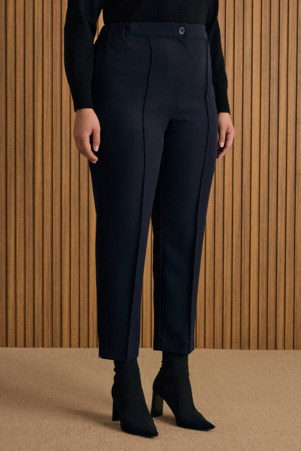 Lacivert Dokuma Pantolon - 5