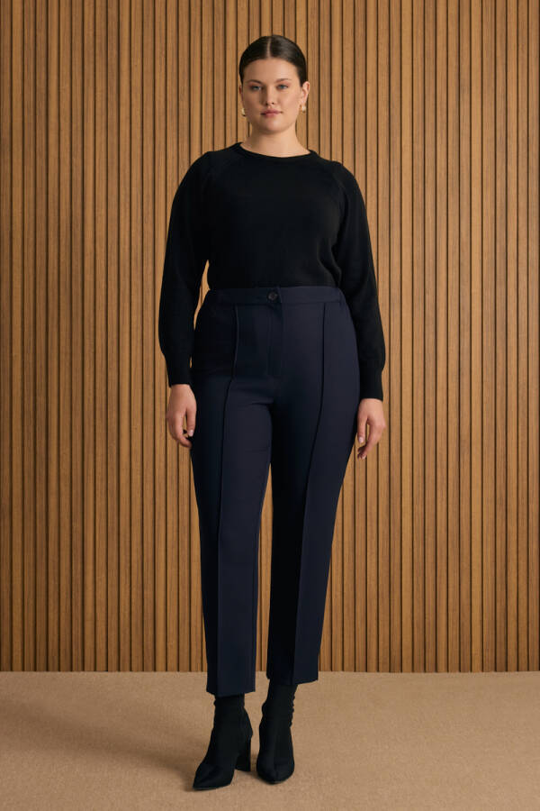 Lacivert Dokuma Pantolon - 4