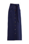 Lacivert Düğmeli Gabardin Spor Etek 