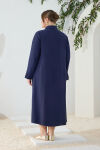 Lacivert Gömlek Yaka Elbise - 6