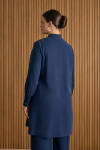 Lacivert Hakim Yaka Tencel Bluz - 6