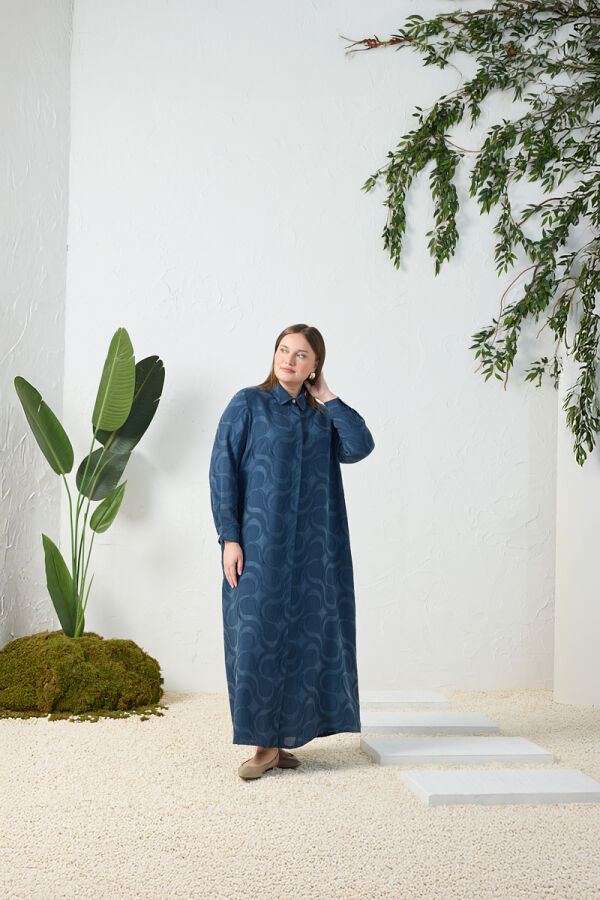 Lacivert Jakarlı Ferace - Aker