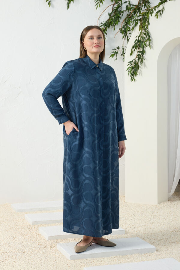 Lacivert Jakarlı Ferace - 3