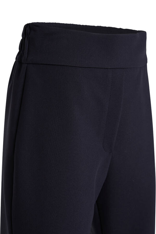 Lacivert Kalın Kemerli Lastikli Pantolon - Aker (1)