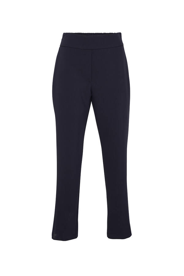 Lacivert Kalın Kemerli Lastikli Pantolon - Aker
