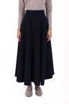 Lacivert Kaşe Punto Detaylı Etek - 4