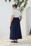 Lacivert Kemerli Etek - 6
