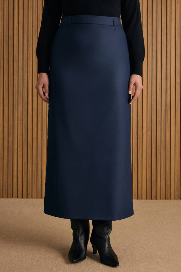 Lacivert Klasik Etek - 3