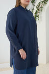 Lacivert Klasik Yaka Tunik - 6