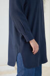 Lacivert Klasik Yaka Tunik - 7