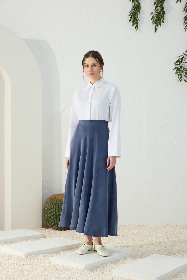 Lacivert Kloş Etek - 3