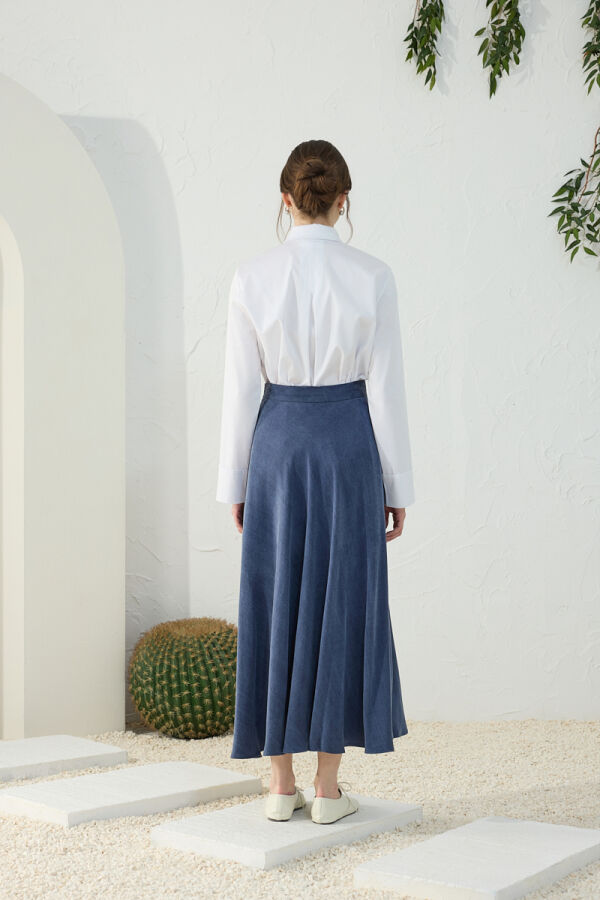 Lacivert Kloş Etek - 7